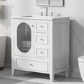 Giotto Three-Drawer Bathroom Vanity with Sink, White, 30 in