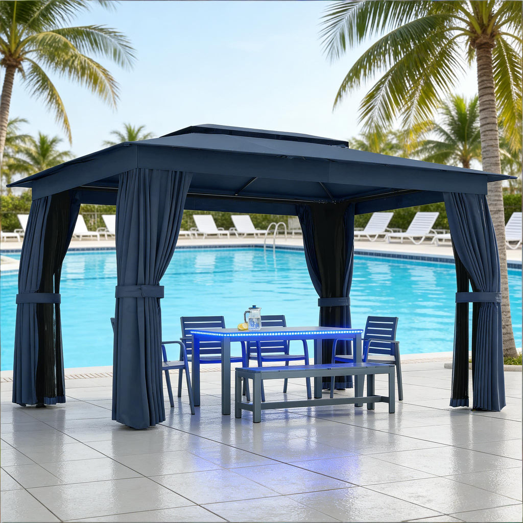 Double-roof Design Canopy Shelter,Outdoor Gazebo,Patio Gazebo