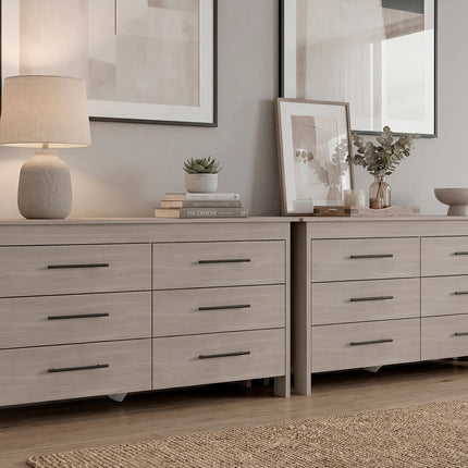 Anson Set of 2 Light Gray Dressers – Modern Bedroom Storage Furniture