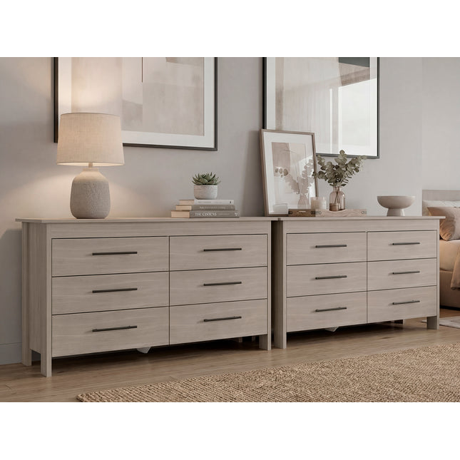 Anson Set of 2 Light Gray Dressers – Modern Bedroom Storage Furniture