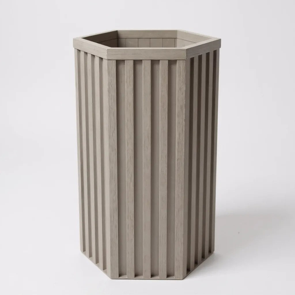 Hexagon Column Planter LG - Grey Brown