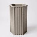 Hexagon Column Planter LG - Grey Brown
