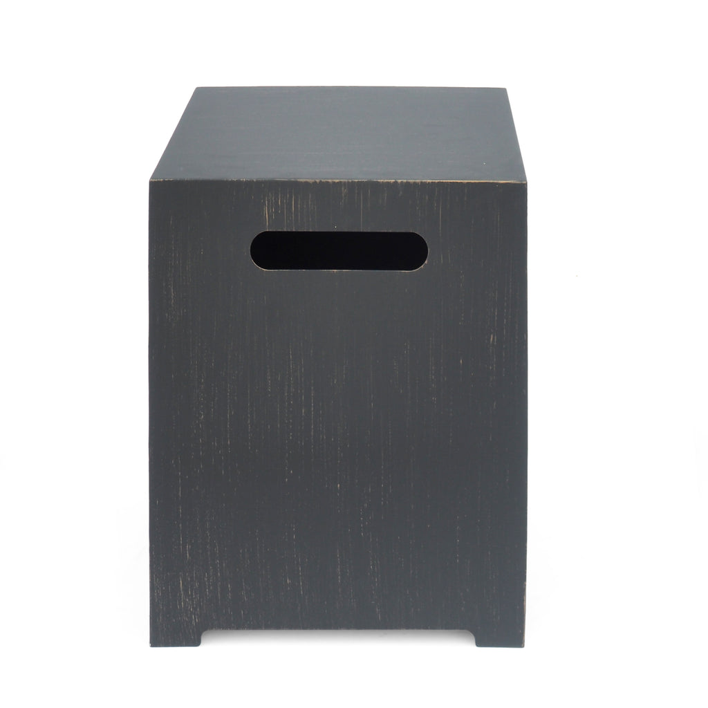 Modern Iron Tank Holder Side Table with Powder-Coated Frame in Brown and Gold