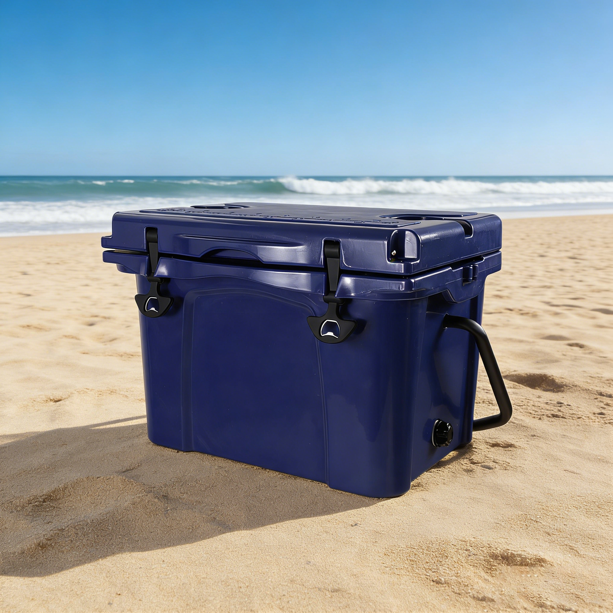 25QT Portable Cooler, Insulated Hard Cooler with Bottle Opener, Cup Holder, Forming Ruler, 5-7 Day Ice Retention, Travel, Beach, Camping, Fishing