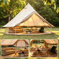 Oxford Bell Tent for Family Camping - Spacious 13.1ft Yurt with Stove Jack, Large Glamping Tents for 4-8 People, 4 Season Oxford Hot Tent Shelter Beige