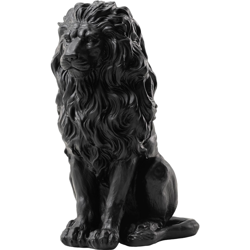 20.5' Lion Statue, Resin Outdoor Guardian Sculpture, Simulated Animal Decor for Villa, Garden, Park & Resort, Patriotic Independence Day Decoration for Home & Courtyard