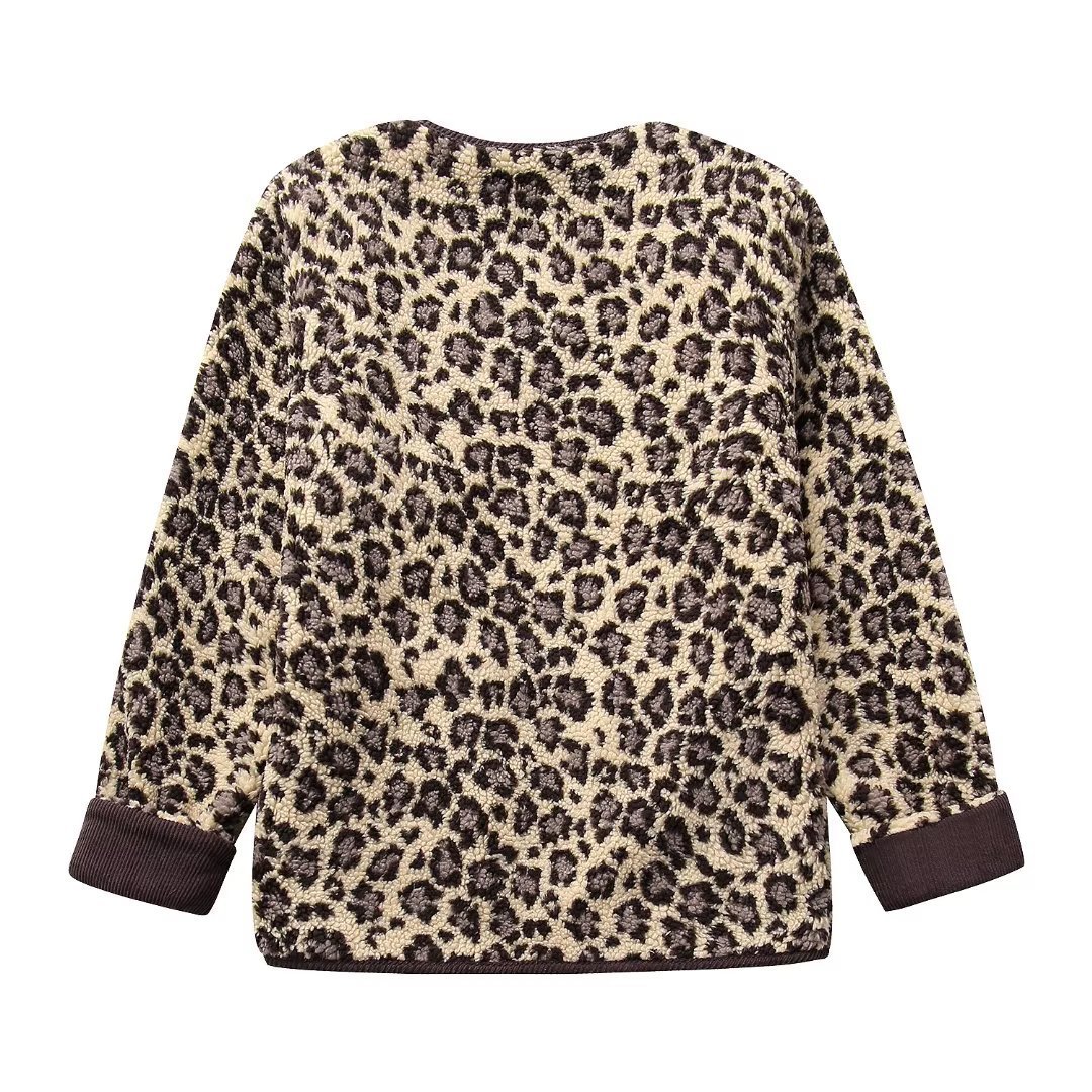 Women's Winter Leopard Print Casual Loose Jacket