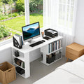 Writing Table Workstation,L Shaped Corner Computer Desk,360° Rotating Home Office Desk