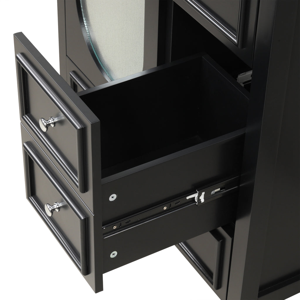 Giotto Three-Drawer Bathroom Vanity with Sink, Black, 30 in