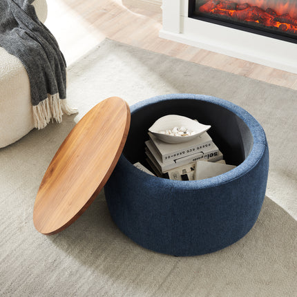 Round Storage Ottoman with 2 in 1 Function