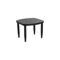 Modern Outdoor Elegance Arc 23.6'' Side Table with Black Marble-Inspired Sintered Stone Top, Aluminum Frame, Ember Black Finish, Post Tapered Legs & Rounded Corners, Weatherproof & Rust-Free