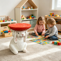 13.39' H x 11.61' W Resin Bunny Side Table with Carrot Top, Cute Rabbit Plant Stand for Indoor & Outdoor Garden Decor