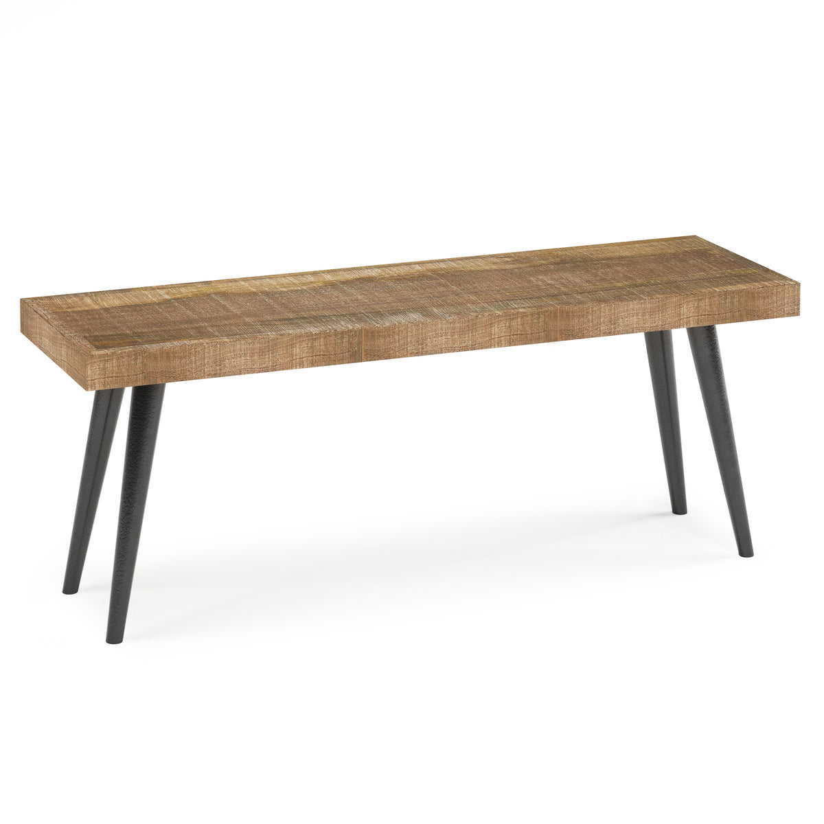 Callahan 43 inch Wide Solid Mango Wood Bench in Distressed Natural