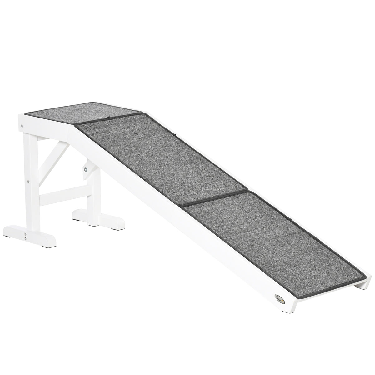 PawHut Dog Ramp for Bed, Pet Ramp for Dogs with Non-Slip Carpet and Top Platform, 60' x 16' x 20', White