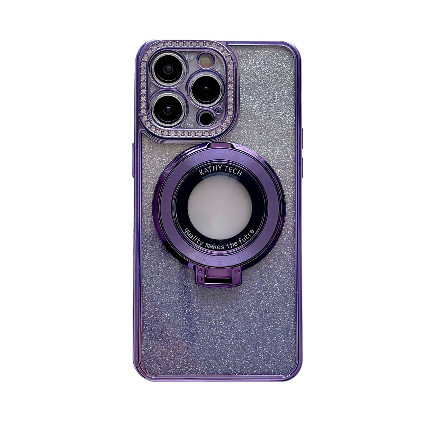 Glitter Tpu Electroplating Magnetic Bracket Phone Case - Eloy Royal