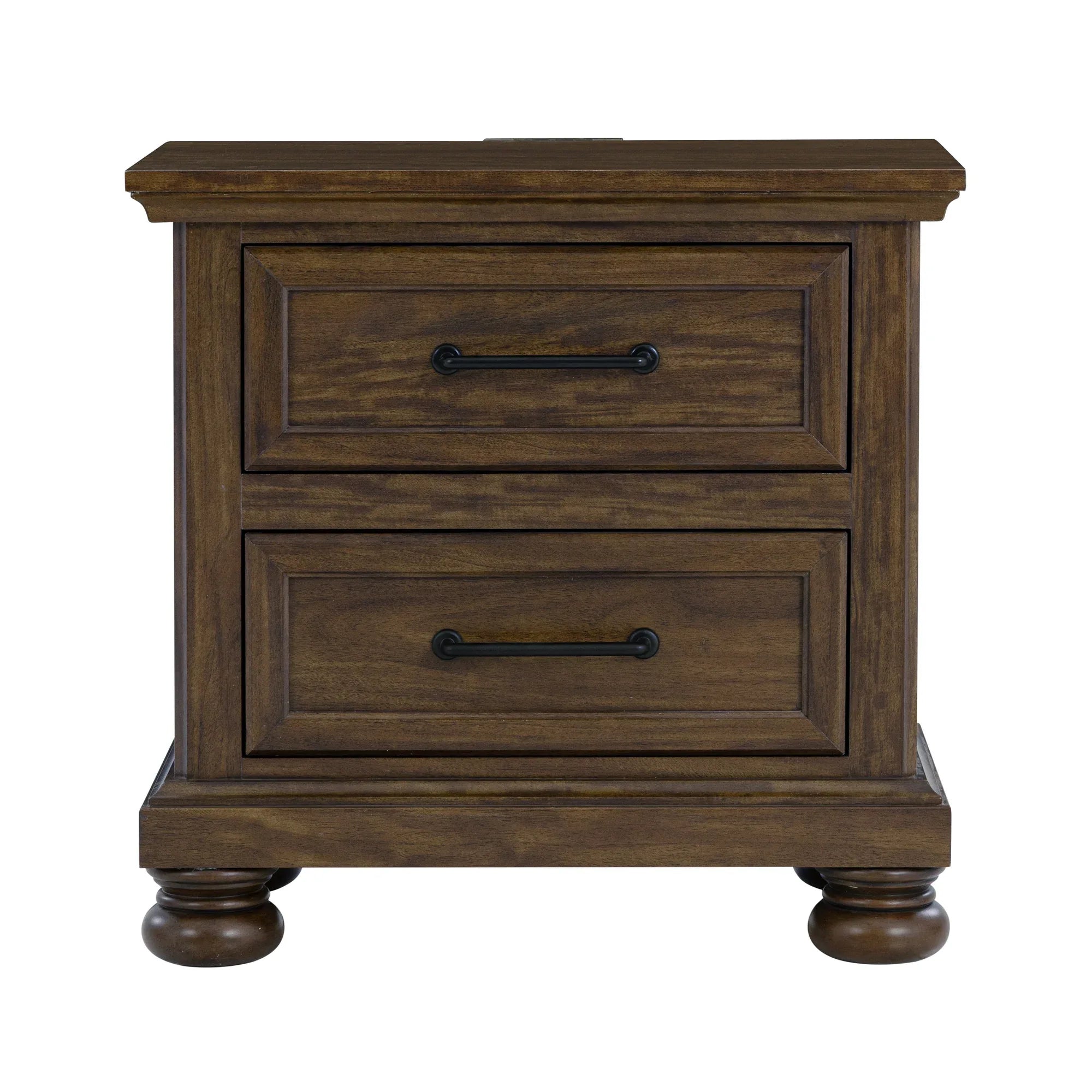 Brown 2-Drawer Nightstand with USB - Eloy Royal