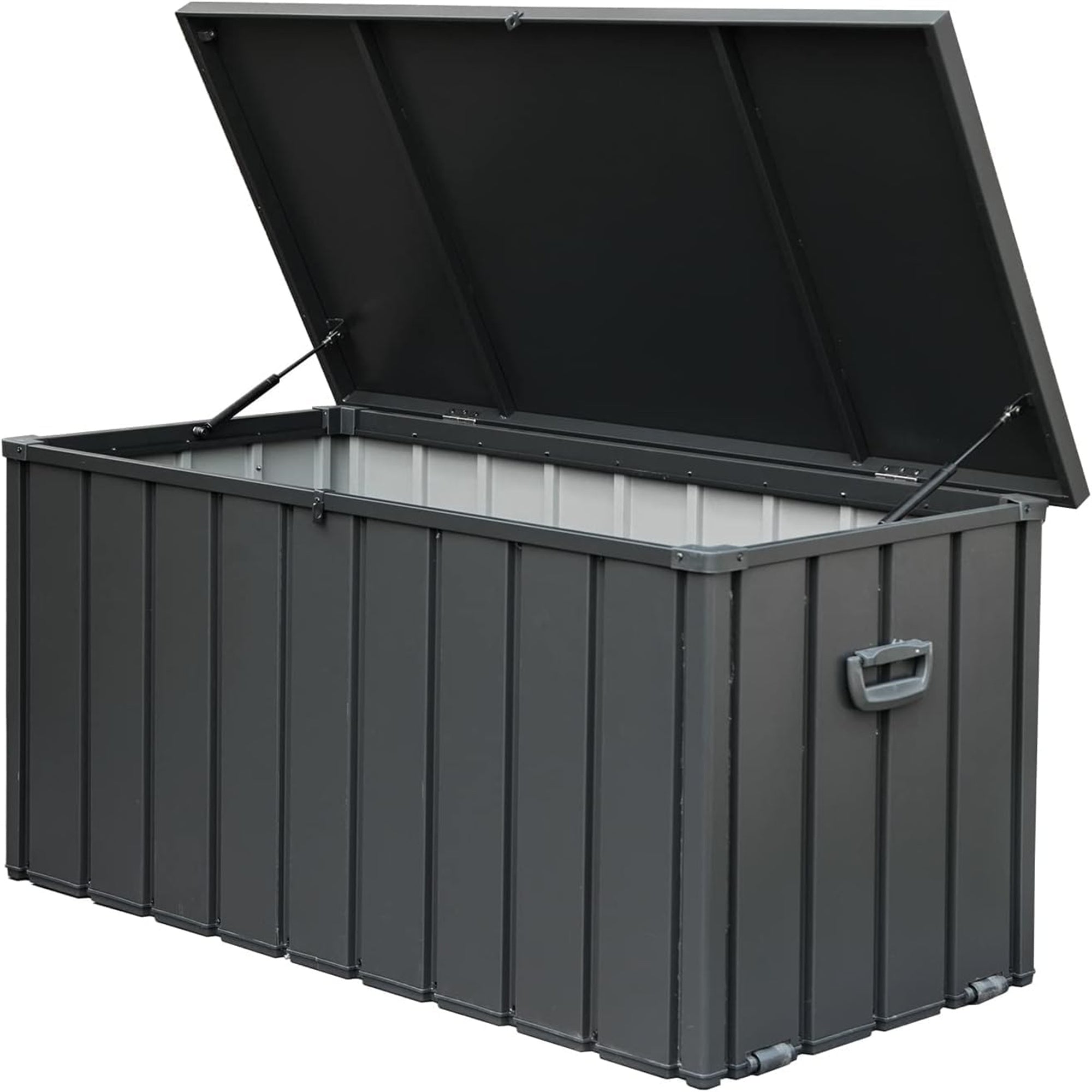 200 Gallon Outdoor Storage Deck Box Waterproof, Large Patio Storage Bin for Outside Cushions, Throw Pillows, Garden Tools, Lockable (Dark Gray) -Upgraded Packaging Version W1859P445933