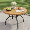 41 Inch 1 Piece Outdoor Indoor Dining Round Table Natural