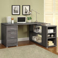 Tona Weathered Grey 3-Drawer L-shape Desk