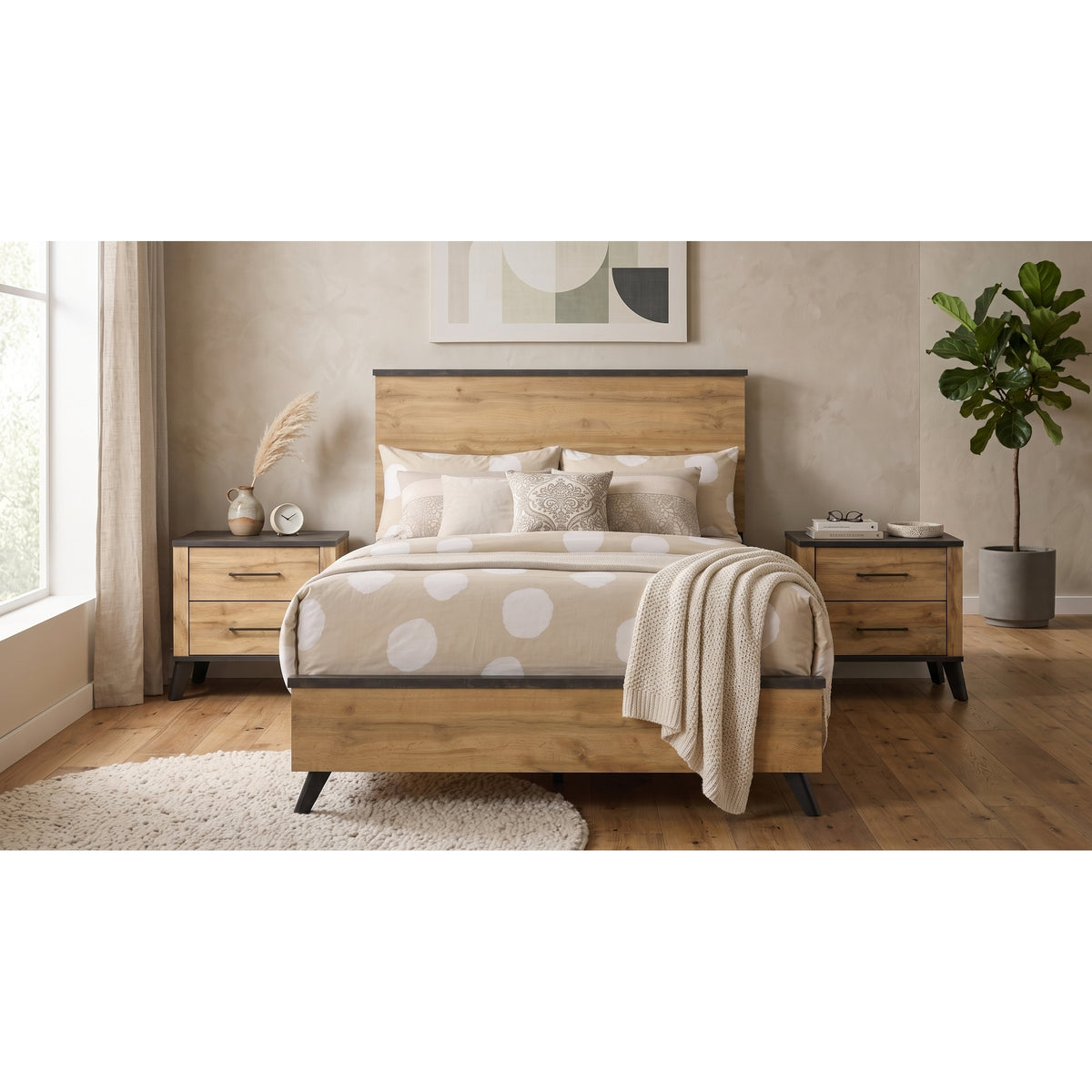 Elmwood Weathered Brown / Natural Pine Full 3-Piece Bedroom Set