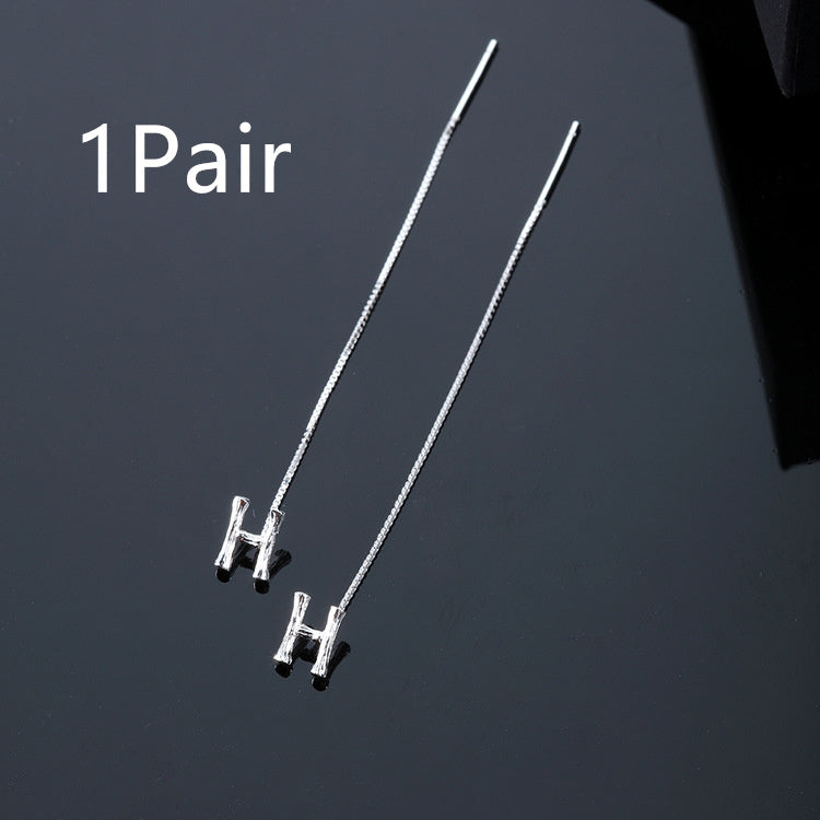 Fashion Jewelry 925 Sterling Silver 26 Letters Drop Earrings For Women Classic English Minimalism Student Earring Friends Party Jewelry Gift