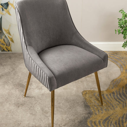 Velvet Dining Chair with Gold Legs, Modern Upholstered Accent Chair, Comfy Side Chair for Kitchen Living Room