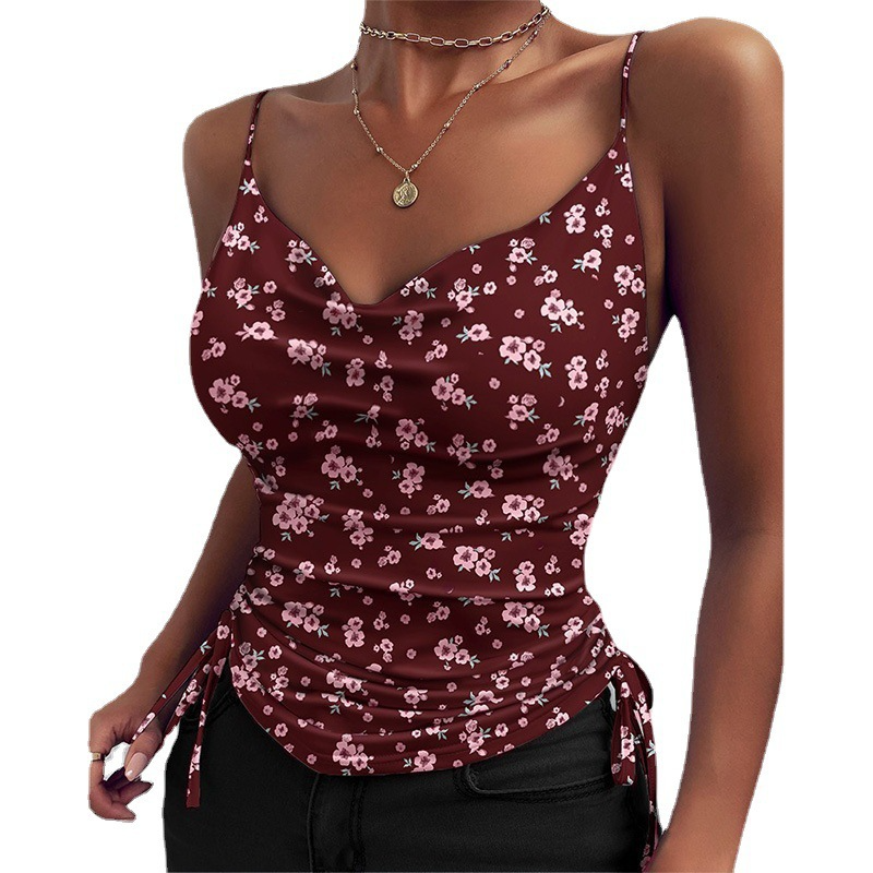 Spaghetti Strap Tops V-neck Camisole Shirts Women Summer Clothes - Eloy Royal