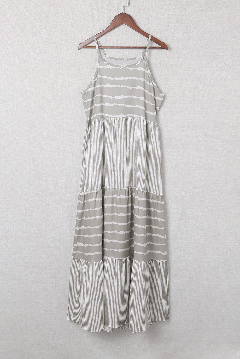 Grey Tie Dye Spaghetti Strap Summer Maxi Dress - Eloy Royal