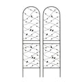 2 Pack Black Metal Garden Trellis 86.7' x 19.7' Rustproof Support for Climbing Plants Outdoor Flower & Bird Decor Iron