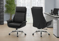 Office Chair, Adjustable Height, Armrests, Ergonomic, Swivel, Computer Desk, Work, Black Leather Look, Chrome Metal, Contemporary, Modern