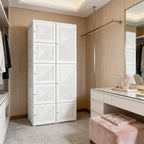 Entryway Storage Cabinet,Portable Wardrobe Closet,Clothes Storage Organizer