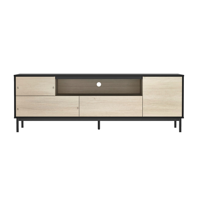 TV Stand in Black and Natural