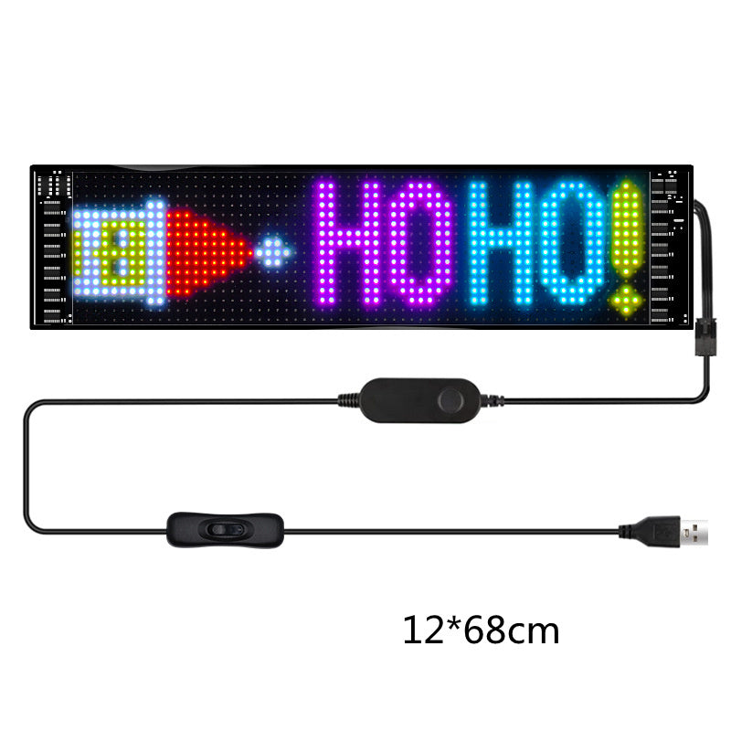 Programmable Car LED Sign LED Full-color Advertising Screen Ultra-thin Display Screen Custom Text Pattern Animation Display Car - Eloy Royal