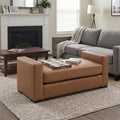 Stylish and Durable Brown Faux Leather Ottoman