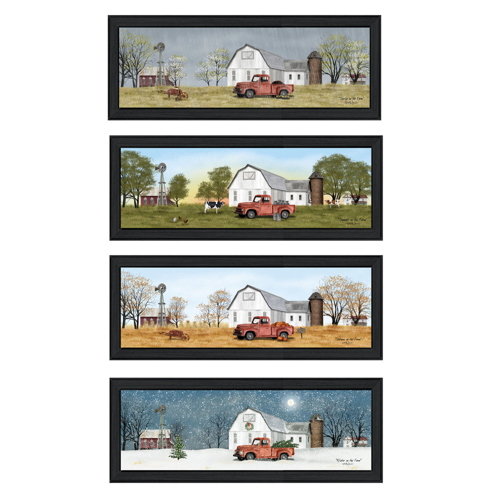'Billy Jacobs Four Seasons Collection VII' 4-Piece Vignette by Billy Jacobs, Black Frame