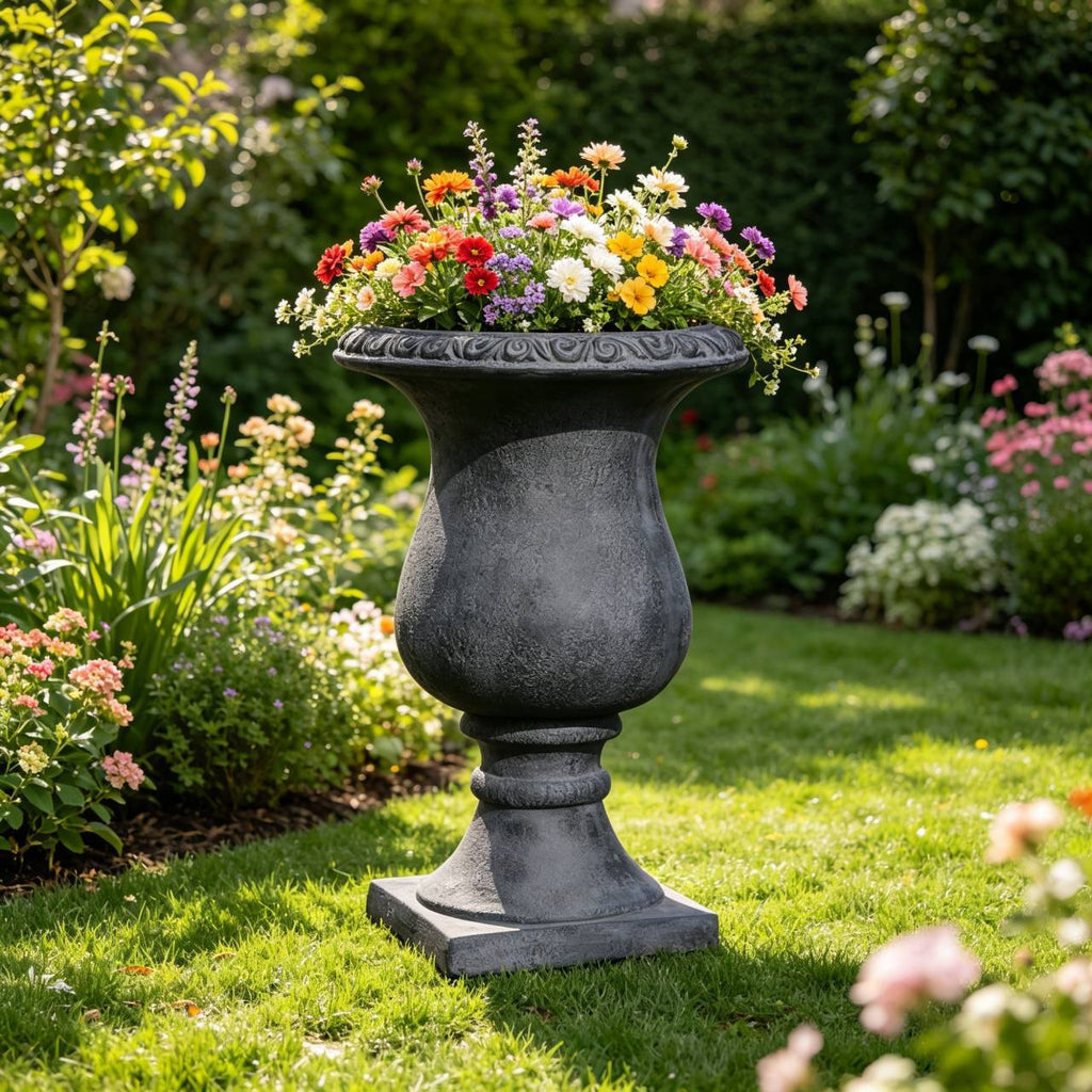 MGO Garden Planter, Garden decoration and planting,Color Antique Black, Size 26.38'X16.53 'X16.53 '