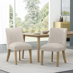 Classic Fabric Dining Chair Beige Upholstery 25x20x35 Inches - Eloy Royal