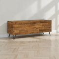 Valencia Solid Acacia Wood Storage Bench, Walnut Brown, 46 in