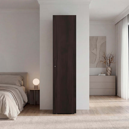 Stained Walnut 4 Shelves Storage Cabinet