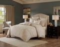 9-Piece King Abstract Comforter Set, Tan+Ivory