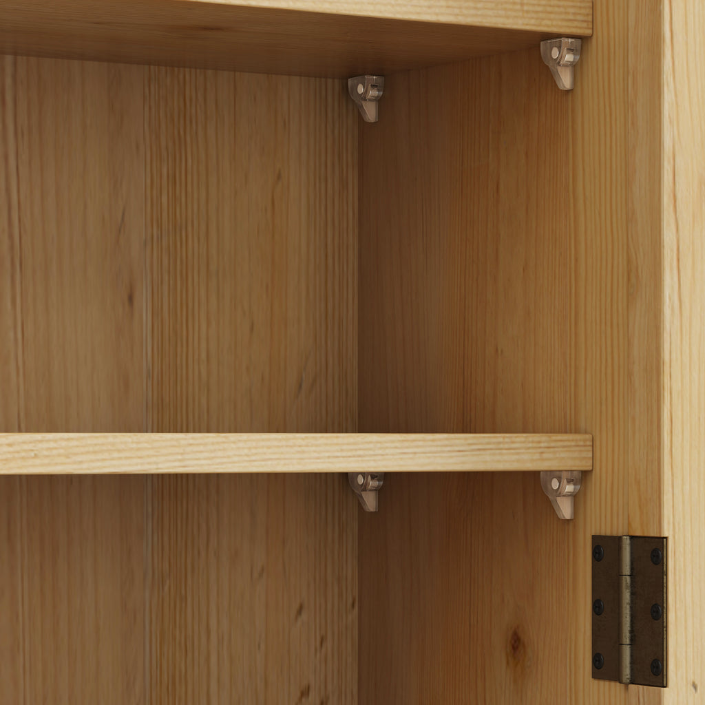 Galatea Glass-Door Wall Cabinet with Towel Rail, Natural, 25 in