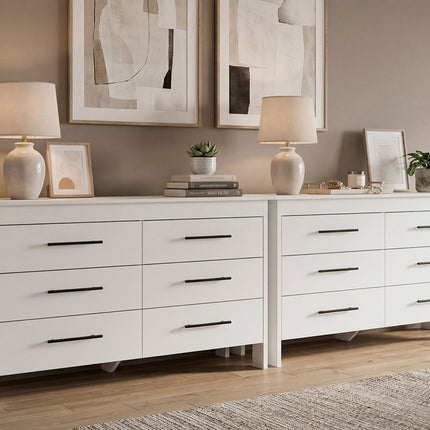Anson Set of 2 White Dressers – Modern Bedroom Storage Furniture