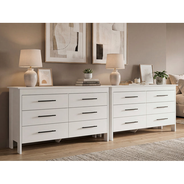 Anson Set of 2 White Dressers – Modern Bedroom Storage Furniture
