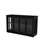 Kitchen Storage Stand Cupboard With Glass Door-Black - Eloy Royal
