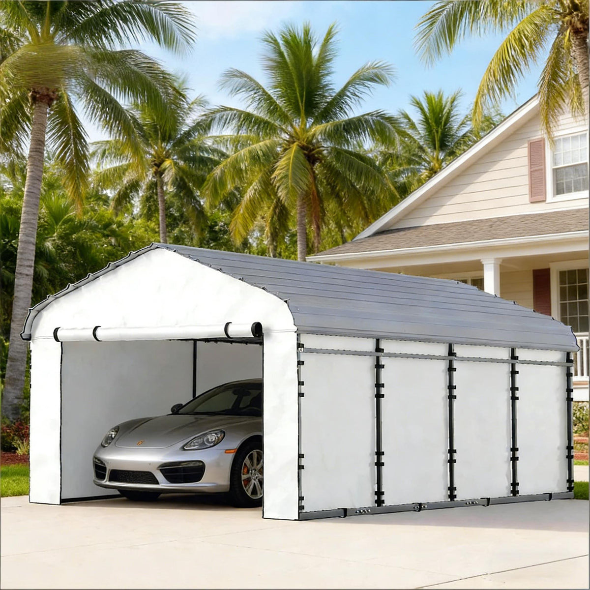 Durable Carport Replacement Sidewall Panel,Practical Waterproof Replacement Side Wall Cover(Only Carport Replacement Sidewall)