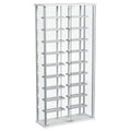 Chrome Tempered Glass Wine Storage LED Curio Cabinet with Modern Design, Illuminated Display for Up to 18 Bottles, Metal Frame with Glass Panels