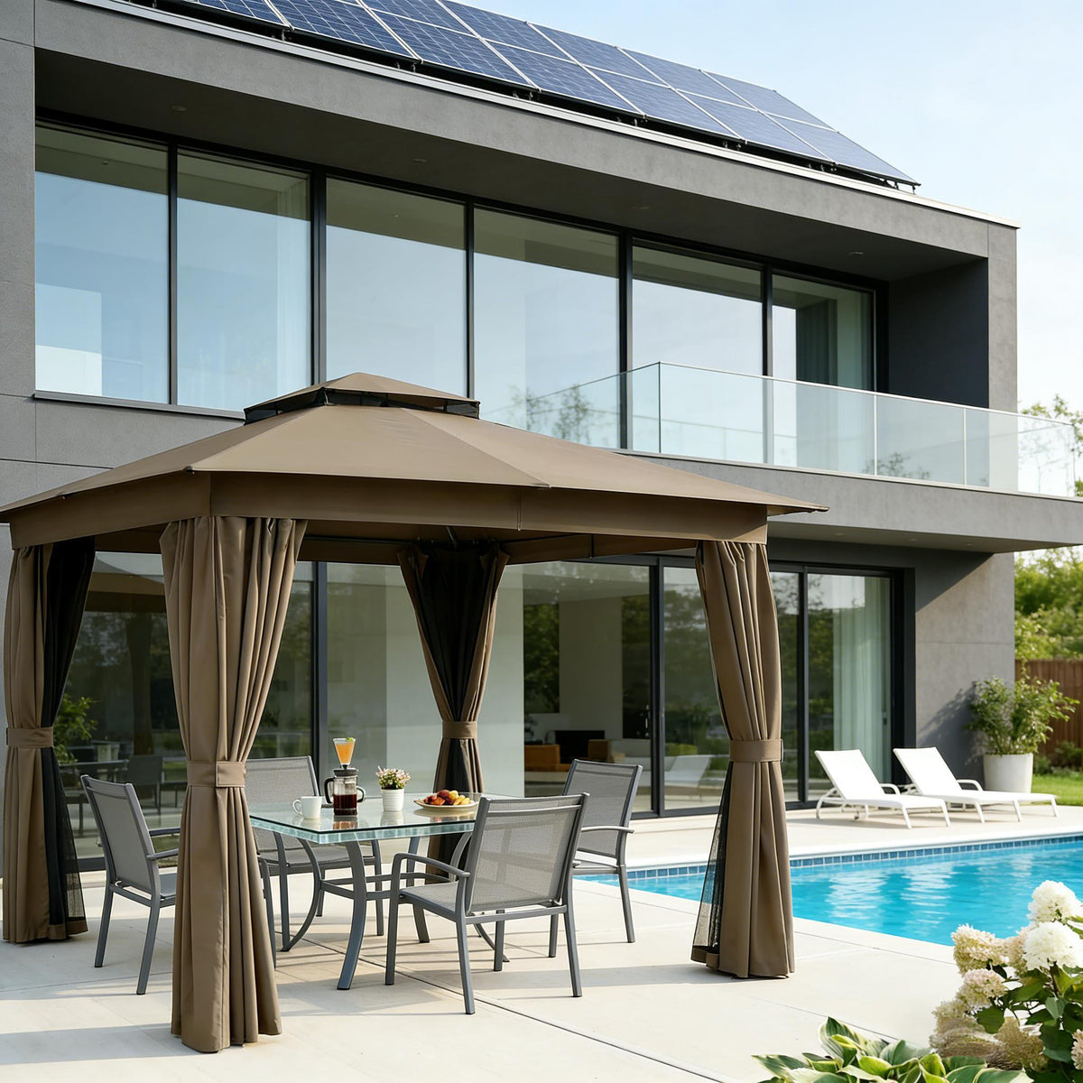 Stylish Canopy Shelter,Outdoor Gazebo,Soft Top Gazebo