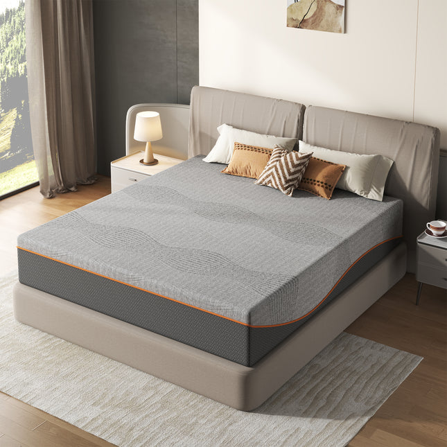 King Size Mattress,14 Inch Memory Foam Mattress, Fiberglass Free, Medium Feel, Breathable Cooling Layers, Certified Safe Materials