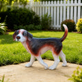 Lifelike Beagle Dog Statue, Realistic Resin Animal Figurine for Indoor Outdoor Garden Lawn Yard Home Decor, Art Craft Gift, Multicolor
