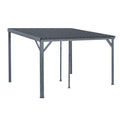 10x12FT Lean to Gazebo, Outdoor Hardtop Wall Mounted Gazebo with Sloping Galvanized Steel Roof, Upgraded Heavy Duty Mounted Shelter with Drainage System for Deck, Porch, Backyard